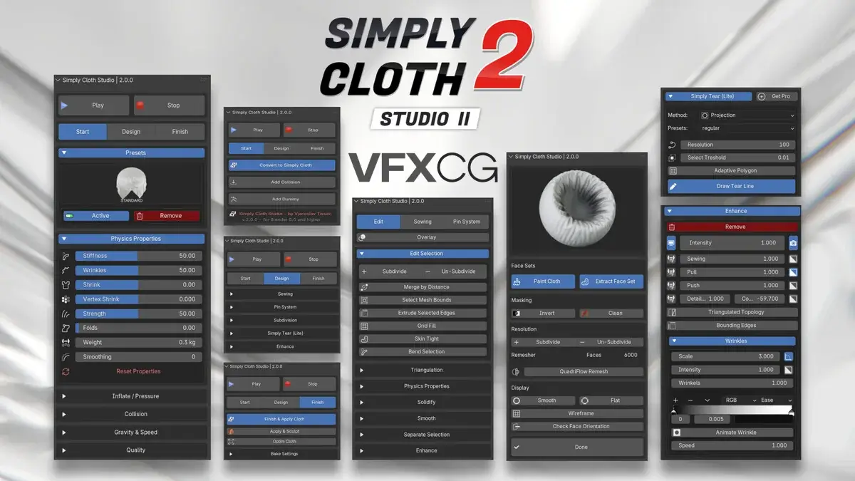 Simply Cloth Studio 2.0 发布:Blender 布料模拟与服装设计的全新体验