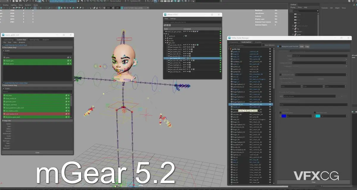 免费又强大：Maya 角色绑定工具箱 mGear 5.2 重磅更新