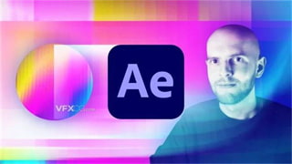AE教程-学习制作彩色渐变动态背景文字与logo动画