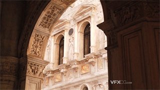 实拍视频历史悠久拱形门设计欧洲风格建筑