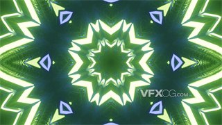 VJ视频素材3D渲染绿色霓虹星循环4K分辨率