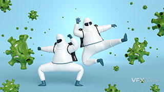 3DSMAX建模白衣卫士卡通角色抗击新冠病毒工程