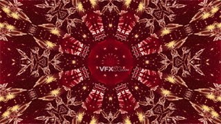 VJ视频素材3D渲染红色上升万花筒星循环4K分辨率