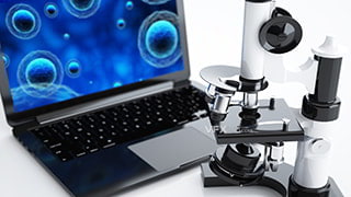 现代新技术显微镜医疗工业专用手提电脑设备C4D工程