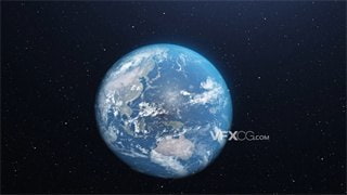 背景视频素材蔚蓝色地球在银河系中伴随宇宙星河转动