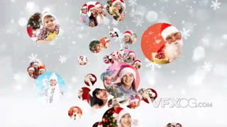 PR模板圣诞节图片汇聚圣诞树雪花飘飞片头