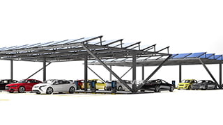 广场户外太阳能汽车充电3D大型停车场MAX工程