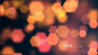 VJ视频素材多彩六边形闪烁模糊动画