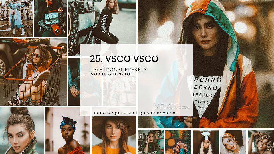 16种时尚平面模特VSCO调色风格Lightroom预设