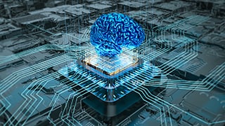 科幻电路板3D现代AI人工智能大脑处理器C4D模型