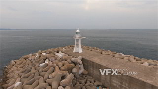 实拍视频韩国济州岛指明渔民归途方向两座颜色不一灯塔