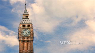 实拍视频世界著名哥特式建筑之一英国伊丽莎白塔时针转动