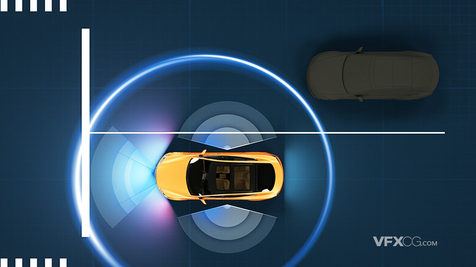 C4D建模现代自动化无人驾驶汽车智能功能3D模型