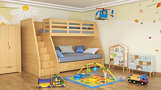 室内家居儿童风格房间装修效果展示C4D模型