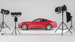C4DR17建模专业4S店汽车摄影棚摆拍三维模型