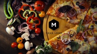 AE模板-品牌比萨美食烹饪推广LOGO揭示动画视频