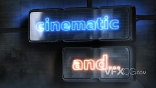 AE模板时尚炫酷赛博朋克2077科技电影霓虹灯标题效果视频