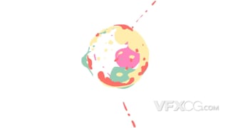 色彩液体快速圆圈流动飞溅动画制作logo视频片头-AE模板
