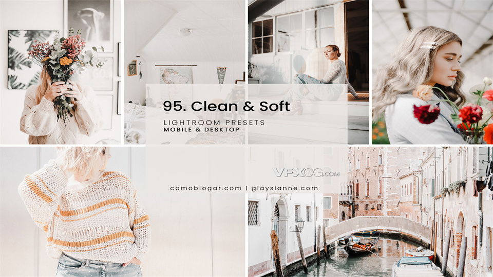 6种干净整洁明亮通透调色风格Lightroom预设