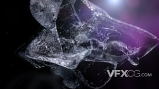 3D透明液体喷涌而出四处飞溅浮现logo视频动画-AE模板