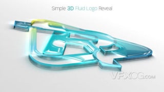 3D绘制图形液体填充logo动画视频片头AE模板