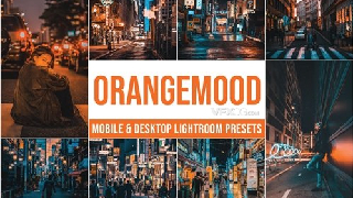 10种橙色背景街道调色风格Lightroom预设