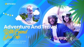 休闲刺激假期冒险旅行宣传幻灯片视频相册AE模板