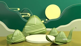 中国传统节日海报装饰端午节粽子MAX三维模型