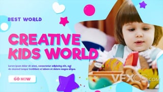 AE模板教育孩子创意课程培训活动宣传广告幻灯片视频动画相册
