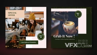 饮食餐饮奶茶快餐咖啡店媒体促销宣传广告视频AE模板