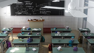 3DSMAX2018建模高中生学校教室桌子上书本3D模型
