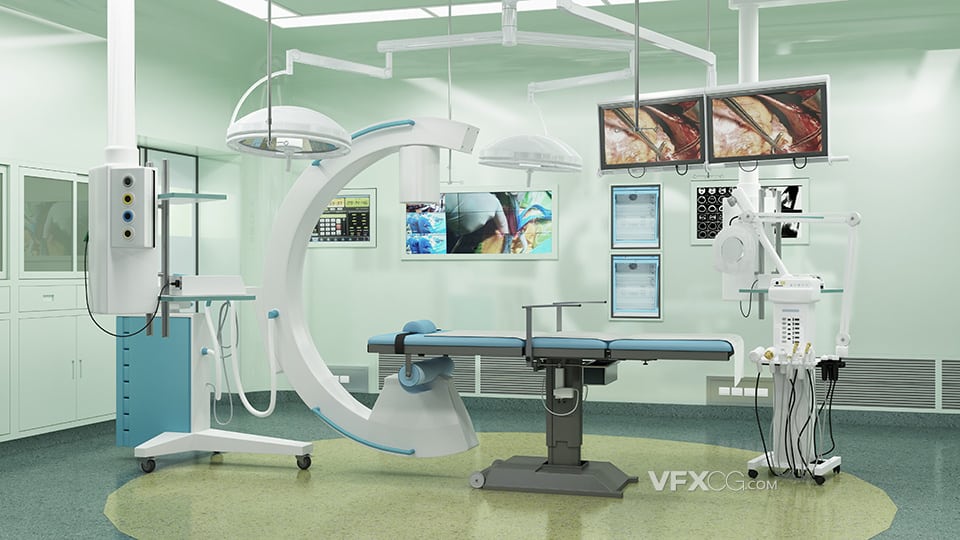 3DSMAX制作现代医疗技术手术台器械设备三维模型