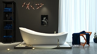 极简风白色陶瓷室内卫浴卫生间三维MAX工程