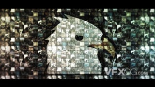 马赛克排版照片视频墙组合成logo动画公司视频片头-AE模板