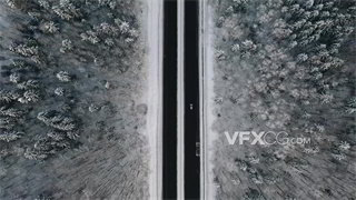 实拍视频电影关键节点转场镜头高空拍摄平行车道