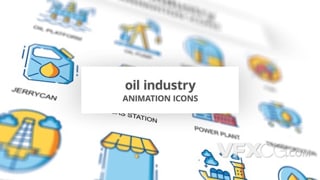 石油工业建筑能源开发动画图标元素AE模板