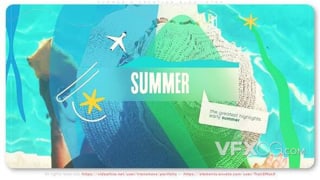 夏季假期博客旅行社广告简介清爽图形动画视频片头AE模板