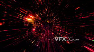 VJ视频素材暗红色空间隧道粒子3D插图炫酷循环4K分辨率