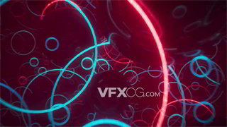 背景视频素材穿梭圆形霓虹闪烁科技隧道