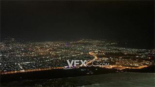 实拍视频俯拍城市夜晚灯火明亮全景4K分辨率