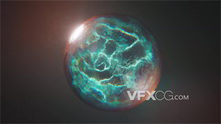 背景视频素材玻璃状透明球体闪电魔幻特效