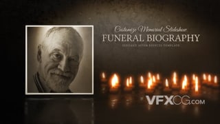 葬礼传记纪念逝去的人记录难忘事件幻灯片视频相册AE模板
