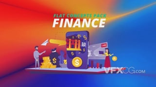 金融财务投资动态图标元素平面设计动画视频AE模板