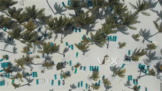 实拍视频蓬塔卡纳海滩度假村无人机高空拉镜拍摄4K分辨率