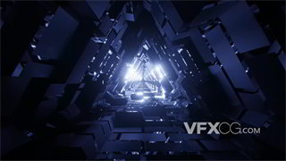 VJ视频素材重金属高科技炫酷跳动循环隧道4K分辨率