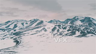 实拍视频无人机推镜拍摄气势磅礴巍峨雪山山脉