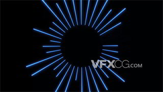 VJ视频素材文件加载上传蓝色线条图形循环旋转
