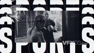 体育介绍拳击运动激励能量锻炼视频开场AE模板