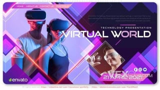 高科技电子虚拟世界技术幻灯片宣传视频AE模板