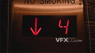 实拍视频电影艺术感电梯下降数字显示4K分辨率
